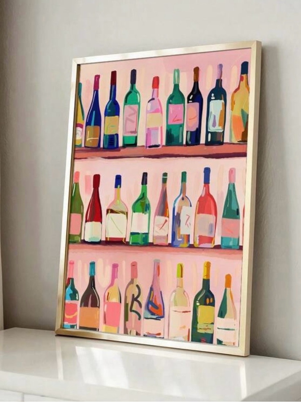 Brand New | Colorful Wine Bottles Canvas Print | 40x60cm | No Frame Included
